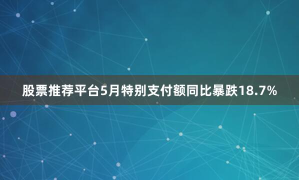 股票推荐平台5月特别支付额同比暴跌18.7%